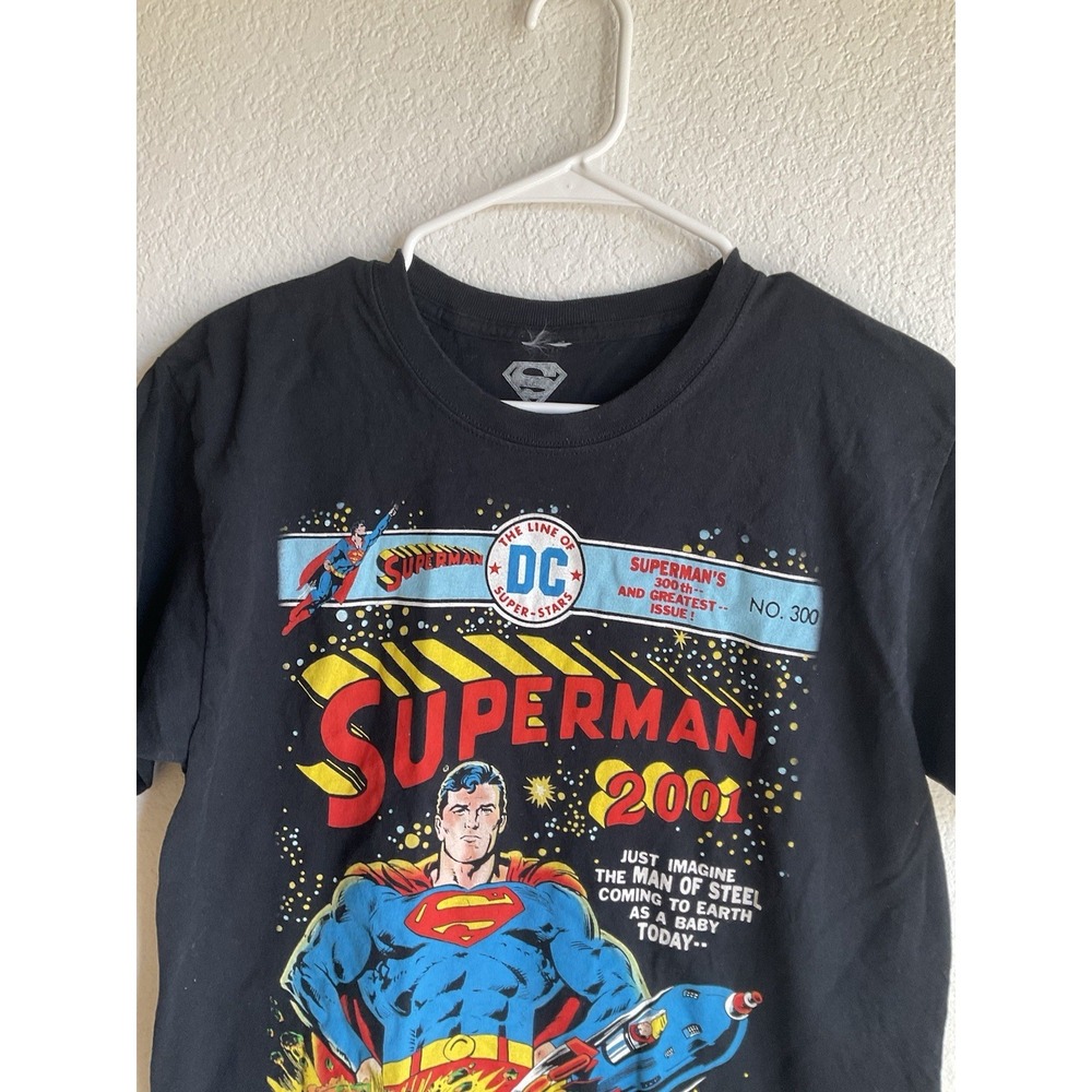 DC Comics Superman 2001 Comic Cover‎ Graphic T-Shirt Adult Medium  Black